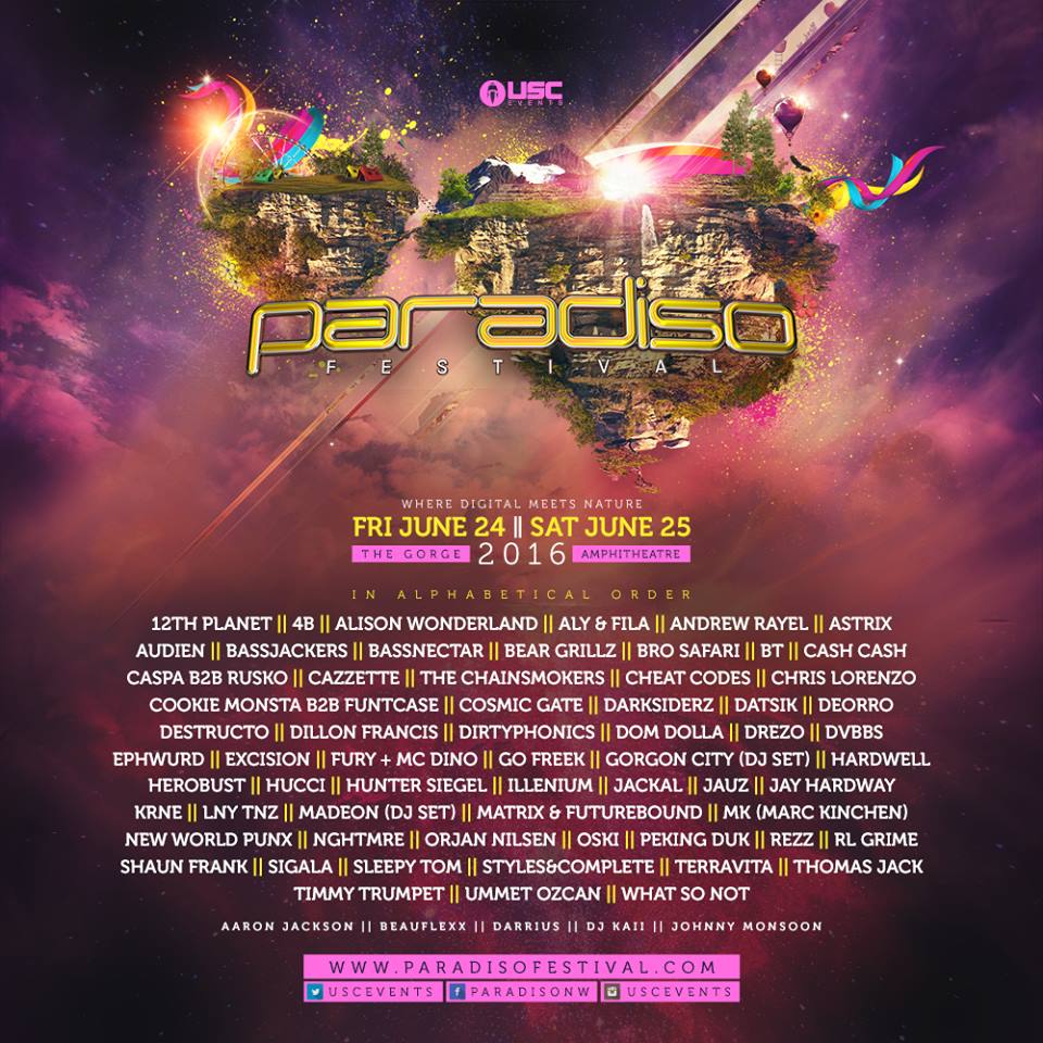 Paradiso 2016 lineup