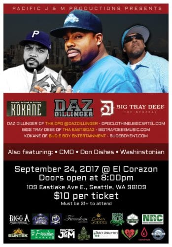 Daz Dillinger and Kokane Performing Live At El Corazon September 23rd