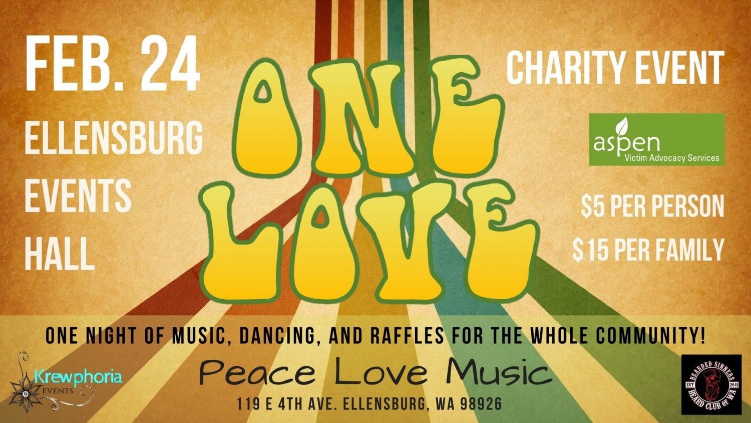 Celebrate One Love: A Charity Event in Ellensburg on 2/24