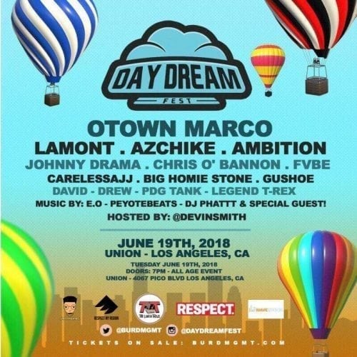 Louisiana's Lamont Plays At DayDream Fest 2018 In LA 6/19!