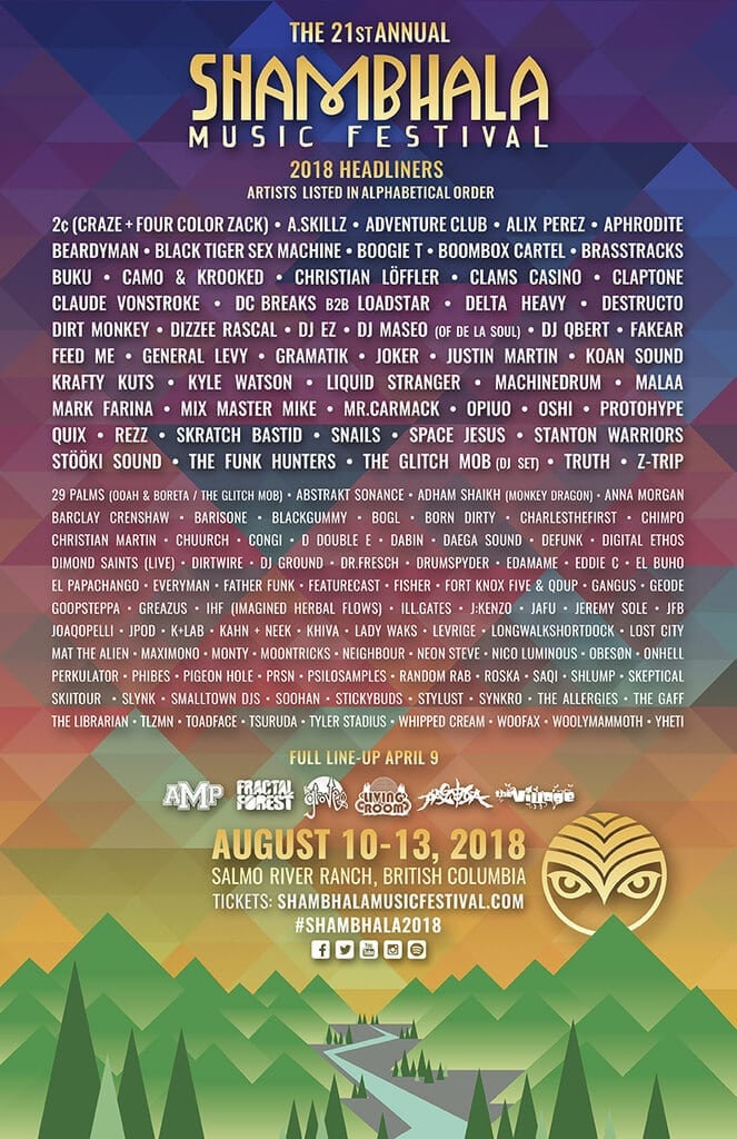 Shambhala Music Festival 2018 Line-Up Is Jam-Packed With All-Stars