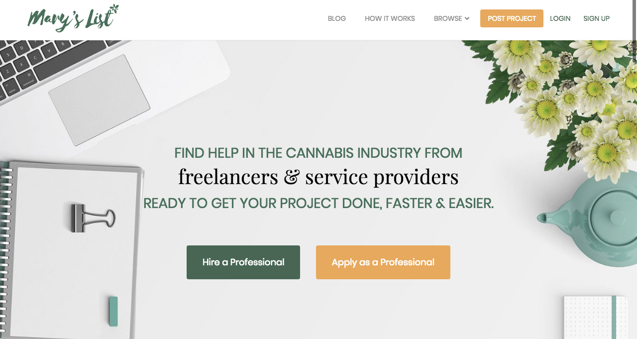 Are You A Cannabis Freelancer? You Should Post Your Services On Mary's List