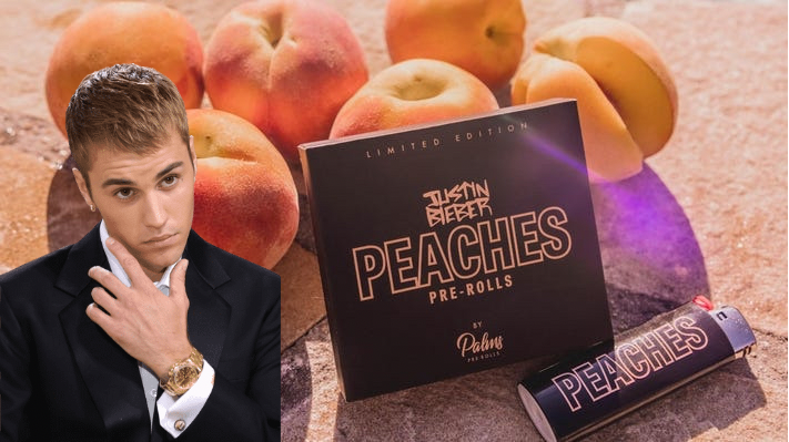 Justin Bieber and Palms Premium Team Up to Offer Limited-Edition "Peaches" Cannabis Line in CA, FL, NV, and MA