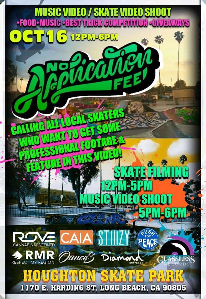 Join Local Band No Application Fee This Weekend For Skate/Music Video Shoot in Long Beach