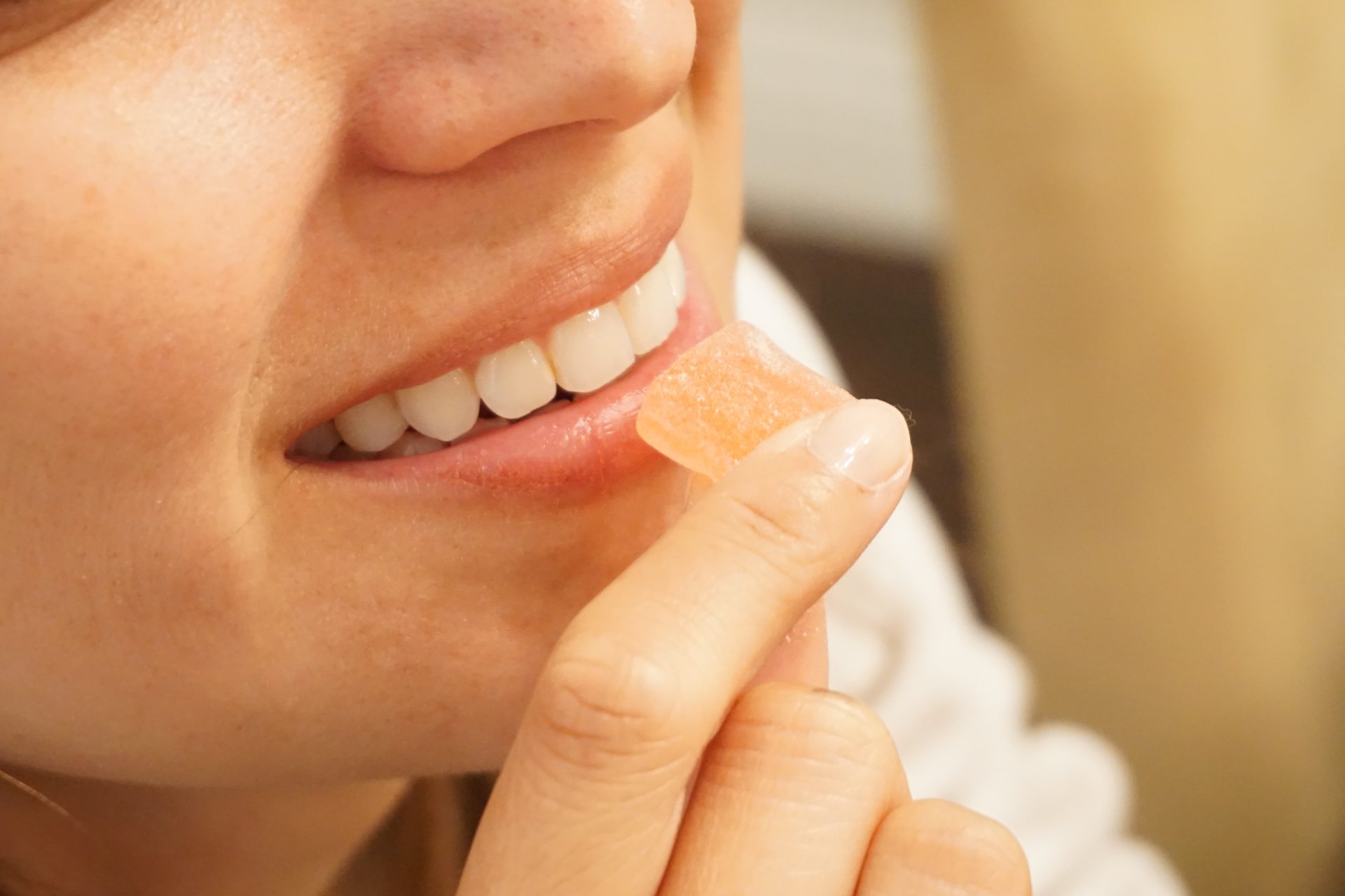 person consuming cannabis edibles