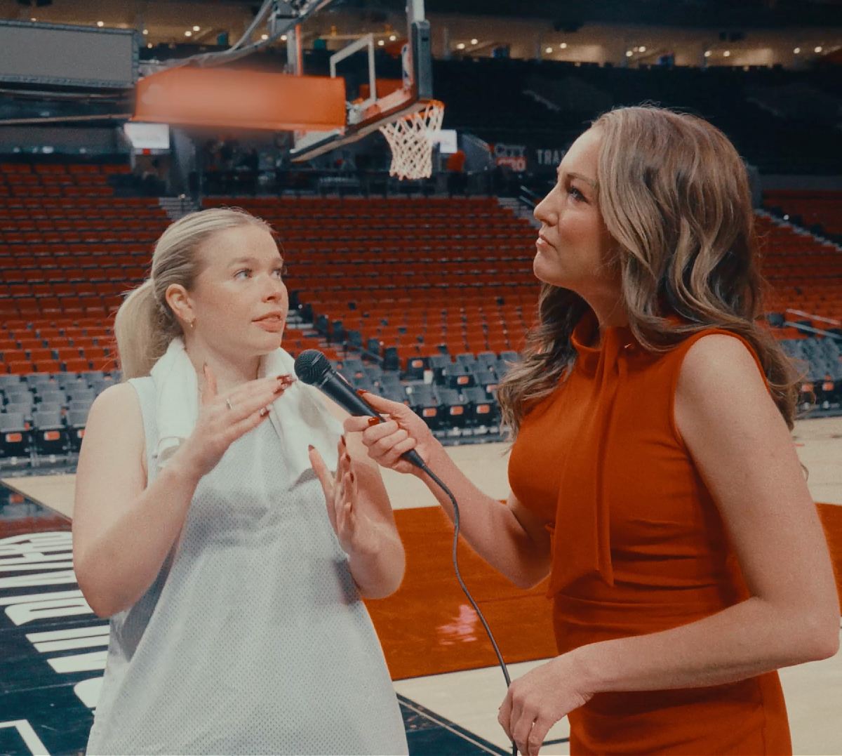 Wynne and Courtside Reporter for the Portland Trailblazers, Brooke Olzendam.