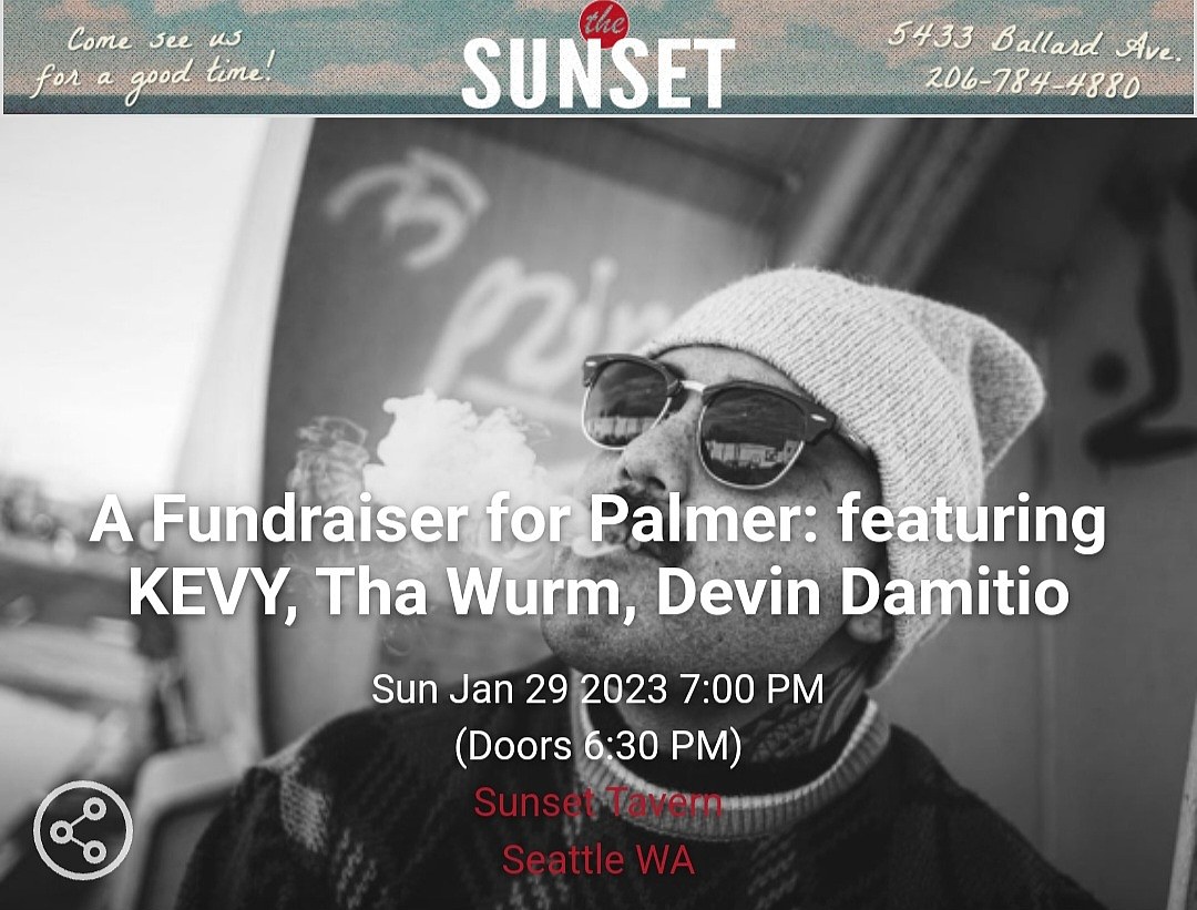 Fundraiser for Palmer featuring KEVY, Tha Wurm, and Devin Damitio at the Sunset Tavern | "gems" freestyle series