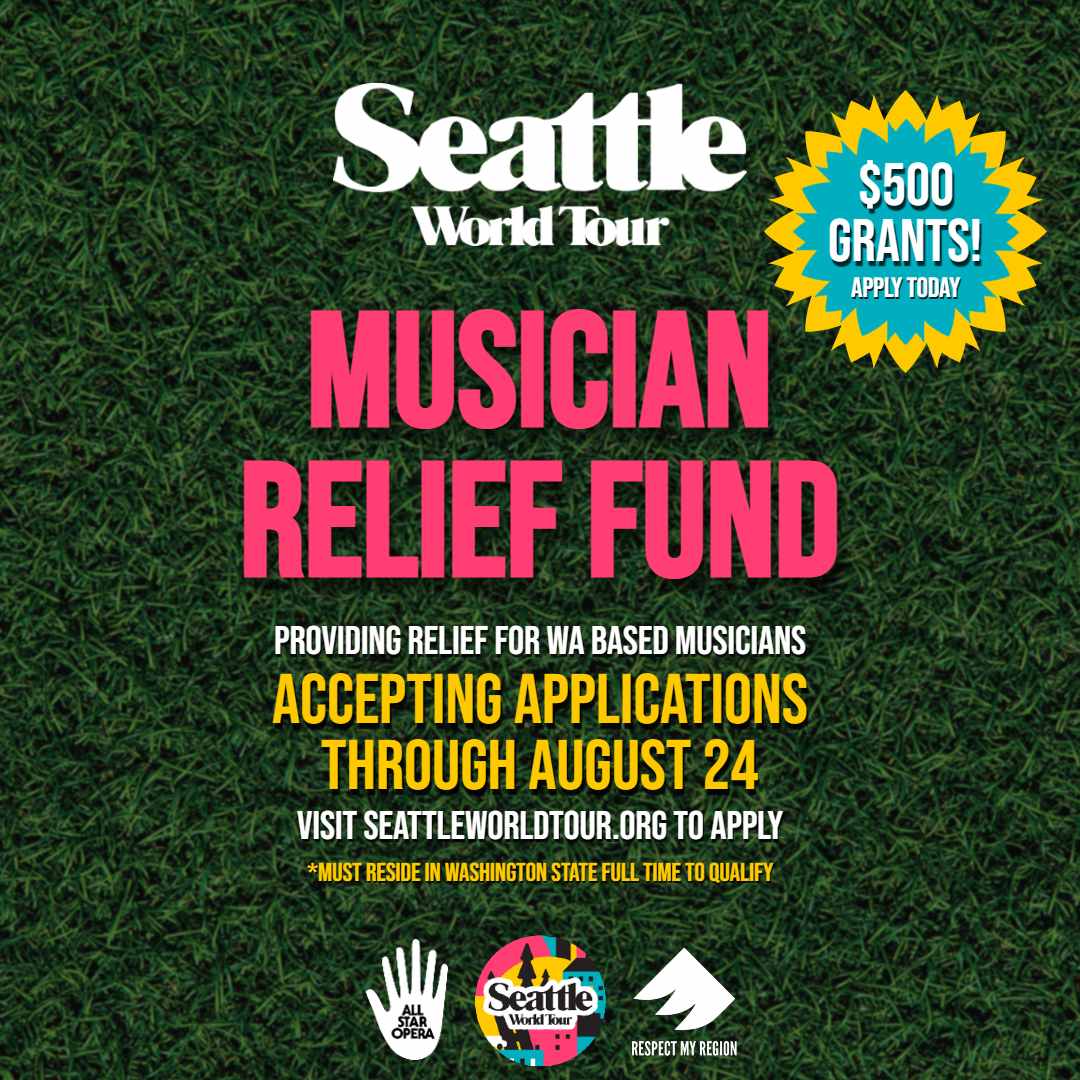 Word Around the Sound: Seattle World Tour Musician Relief Fund is accepting applications through August 24th